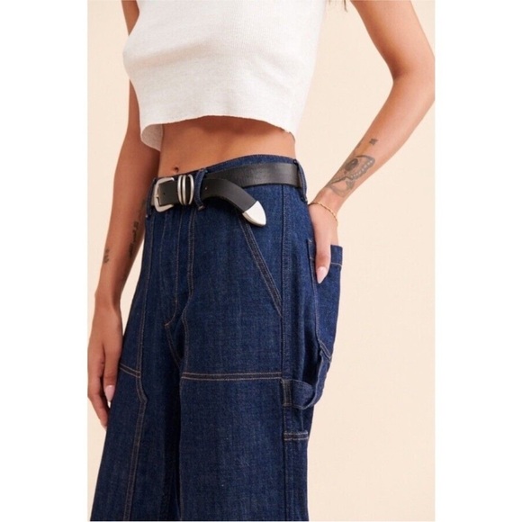 Edwin Bailee Worker Pant Cargo Utility High-Rise Jeans Size 24 Dark Wash - Picture 5 of 16